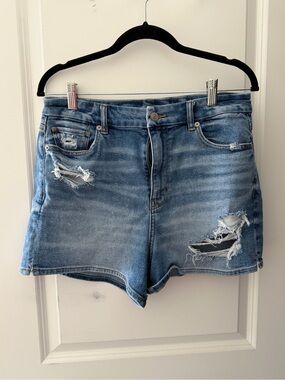 American Eagle Outfitters Distressed Light Blue Denim Shorts